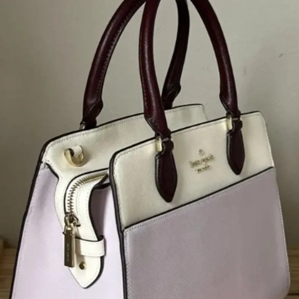 Kate Spade NWT Madison Colorblock Saffiano Leather Medium Satchel Lilac